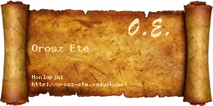 Orosz Ete névjegykártya
