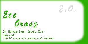 ete orosz business card